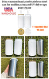 🔥16oz Stainless Steel Cans Chroma plated Rainbow Plated Blue Plated White/Black/Pudding Colorful Gold Plated Metal Beer Cans 16oz Stainless Steel Cans for Sublimation and Laser Engraving 25pcs/case_GGblanks
