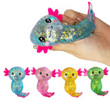 96 Pack Axolotl Squishy Stress Relief Toy Glitter Fidget Toys Cute Malt Sugar Axolotl Toy Fidget Toys Adults Fidget Toys for Kids Youth Adult_GGblanks