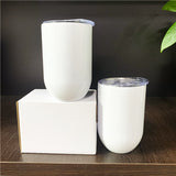 China RTS_12oz Straight Sublimation Wine Tumbler White Glossy 50PCS YP00280005 - GGblanks