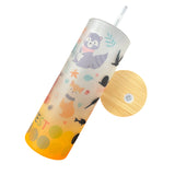 China RTS_25oz Blank Sublimation Colorful Gradient Straight Glass Tumbler With Bamboo Lid And Plastic Straw Sold By Case-GGblanks