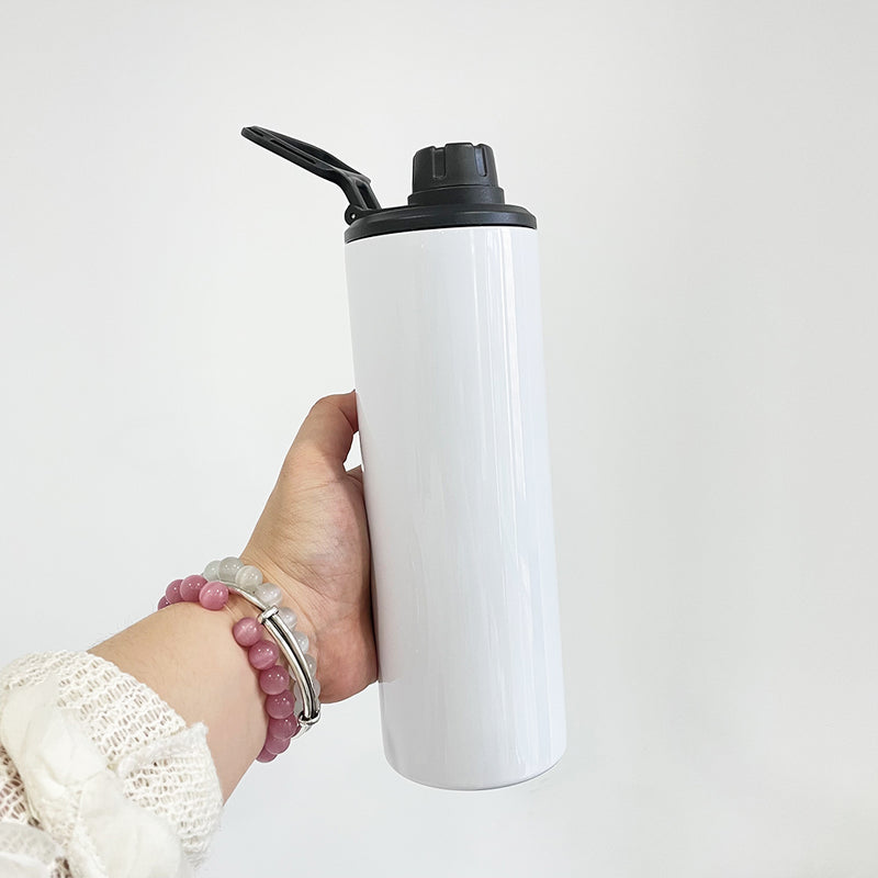 25 Pack 20oz Blank Sublimation White Straight Dual Lids Tumbler With Handle Lid And Slide Lid_GGblanks