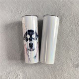 China RTS_20oz Tall Slim Skinny Straight White Glitter Tumbler YP00280004-GGblanks