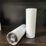 China RTS_20oz Blank Sublimation White Skinny Straight Tumbler 25pcs With Slide Lid Sold By Case-GGblanks